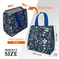 thumbnail image 3 of Pioneer Flower Floral Print Pattern Insulated Lunch Bag for Women & Adults,Large Portable Soft Cooler Lunch Bag,Thermal Food Storage Tote with Pearl Cotton,8.66L,8.75x5.75x9.5 Inch, 3 of 6