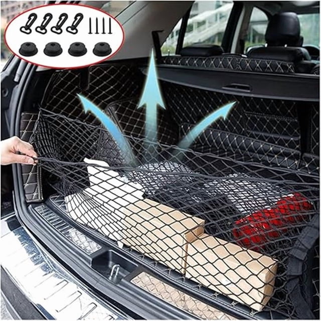 jfqm Fit for Car Mesh Elastic Nylon Rear Back Cargo Trunk Storage Organizer Luggage Net Holder Accessory (Color : SingleLayer110X60cm)