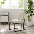 thumbnail image 2 of Tufted Side Dining Chair, Fabric, Metal Steel, Beige, Modern Contemporary Urban Design, Kitchen Room Cafe Bistro Restaurant Hospitality, 2 of 8
