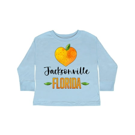 

Inktastic Jacksonville Florida Orange in Heart Gift Toddler Boy or Toddler Girl Long Sleeve T-Shirt