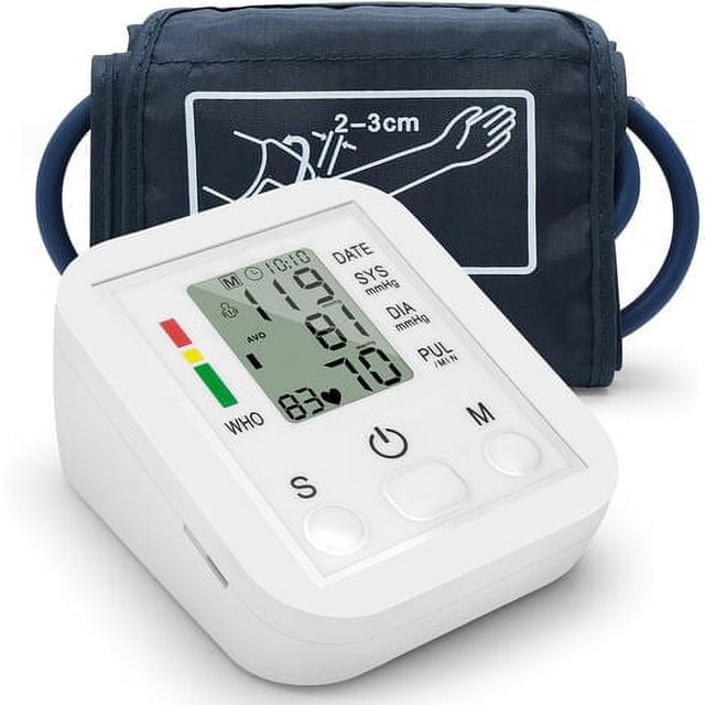 Tensiómetro portátil y doméstico con pantalla LCD, tipo brazalete, medición precisa, color blanco, USB