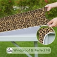 thumbnail image 6 of Brown and Black Leopard Print Square Fitted Tablecloth with Elastic Edge,Square Table Cover,Washable Elastic Table Cover for Home Kitchen Party Decor 34"x34", 6 of 6