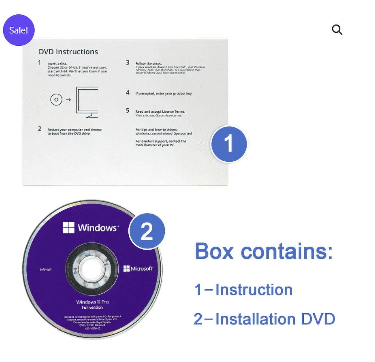 Microsoft Windows 11 Pro 64-Bit DVD, 1 User, Advanced Security and