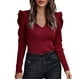 thumbnail image 1 of Gibobby Suéter térmico de manga larga para mujer Suéter De Manga Larga De Punto Con Cuello En V De Color Sólido De Otoño E Invierno Para Mujer (Rojo, S), 1 of 5