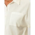thumbnail image 5 of INSPIRE CHIC Button Down Shirts for Women's Summer Casual Short Sleeve Linen Work Blouse Top White XS, 5 of 5