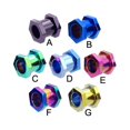 thumbnail image 1 of Pair Of Titanium Anodized Hexagon Tunnels,Gauge (Thickness):0 (8.0Mm),Light Blue - D, 1 of 1