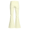 thumbnail image 4 of Ticikt Girls Solid Color Flared Pants, High Waist Double Pockets Stretch Bootcut Trousers Casual Kids Bell Bottom Daily Pants,Light Yellow, 4 of 7