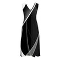 thumbnail image 5 of Viikei Women Dress Summer Maxi Dresses,Dresses for Women Plus Size Summer,Women's Spring/Summer Sleeveless Color V-Neck Wrapped Chest Dress Long Dress Black M, 5 of 5