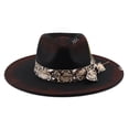 thumbnail image 6 of Big Wide Brim Boho Western Hat for Women and Men - Felt Rancher Fedora Panama Hat with 4 inches Flat Brim Cowboy Hat, 6 of 8