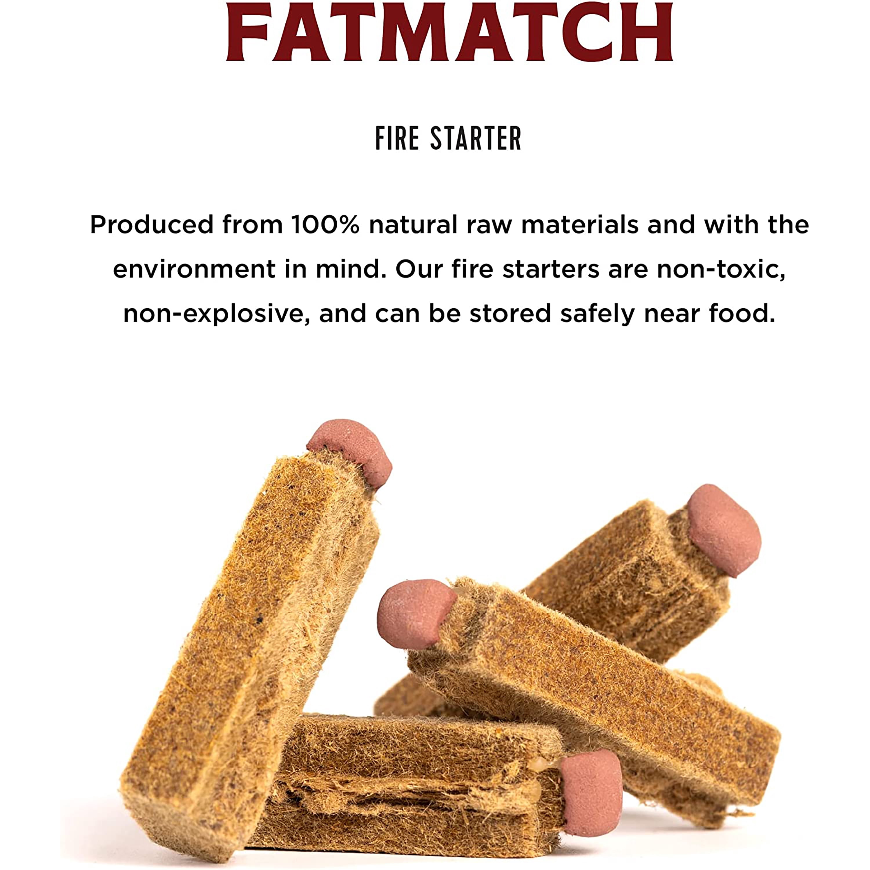 Fire & Flavor All Natural Fat Match Fire Starter for Grills and Fireplaces