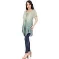 thumbnail image 3 of Sakkas Donna Women's Casual Lace Short Sleeve Tie Dye Corset Loose Top Blouse - 19200-Green - Plus Size, 3 of 5