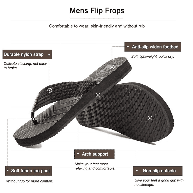 Flip Flops How To Make Shoes Non Slippery WOTTE Men's Size 15 Flip