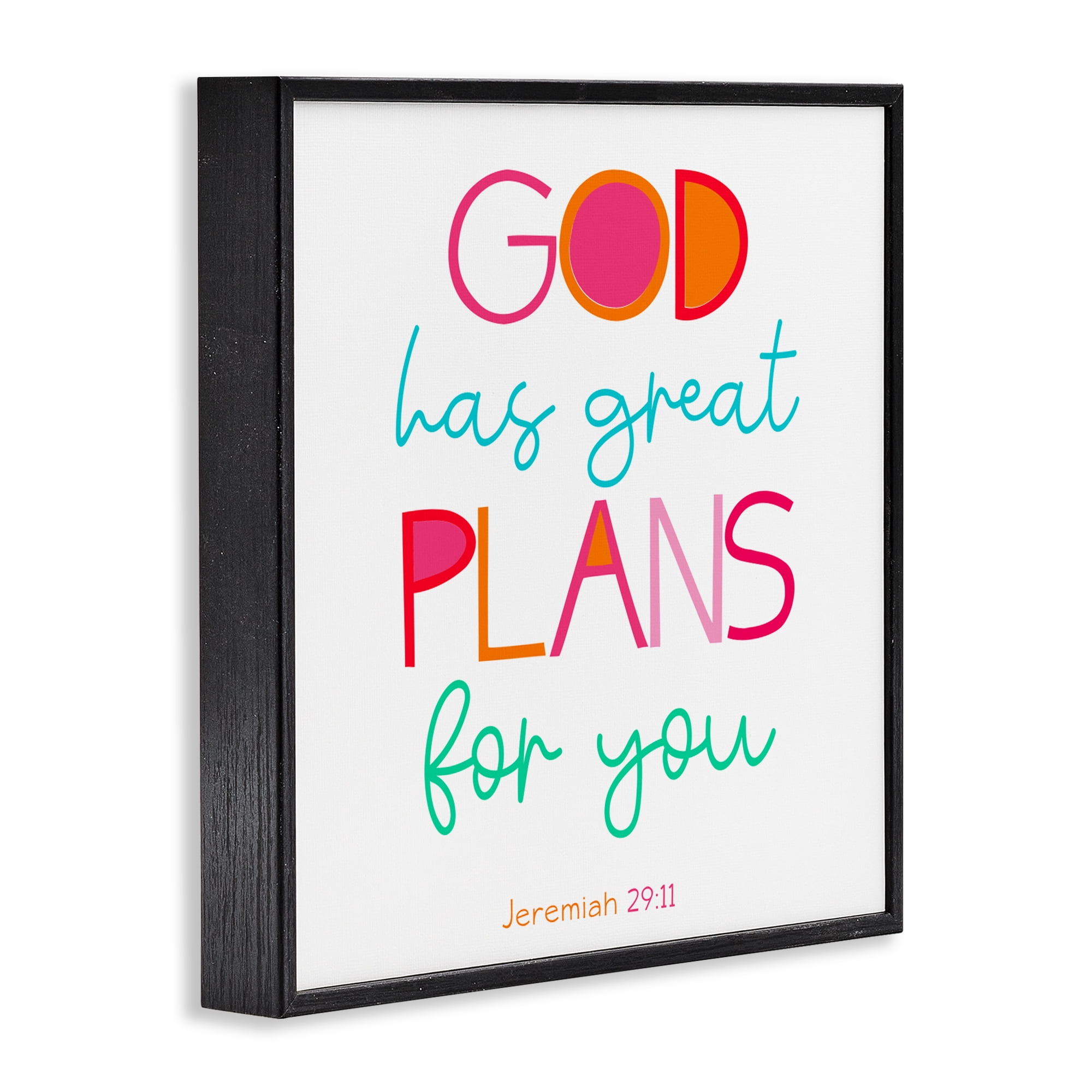 Stupell Industries Whimsical God's Plans For You Black Framed Giclee Art, design by SD Graphics Studio
