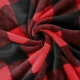 thumbnail image 4 of PiccoCasa Plush Fleece Throw Blankets for Sofa Couch, 50"x60", Scarlet and Black, 4 of 6