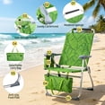 thumbnail image 2 of Ktaxon 17in Backpack Beach Chair, 7-Position Protable  Beach Chair, Light-Weight Foldable Camping Chair with Back Storage Bag & Shoulder Strap for Beach Poolside (Green Palm Trees), 2 of 9