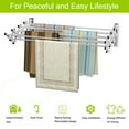 thumbnail image 6 of Costway Stainless Wall Mounted Expandable Clothes Drying Towel Rack Laundry Hanger Room, 6 of 12