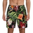 thumbnail image 3 of Uemuo Watercolor Tropical Flowers Pattern Mens Swim Trunks Quick Dry Board Shorts with Mesh Lining, Stretch Beach Shorts Quick Dry No-Chafing Board Shorts-X-Large, 3 of 9
