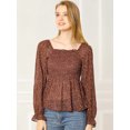 thumbnail image 2 of INSPIRE CHIC Blouse à Épaules Dénudées Manches Longues Évasées Imprimé Floral pour Femmes, 2 of 4