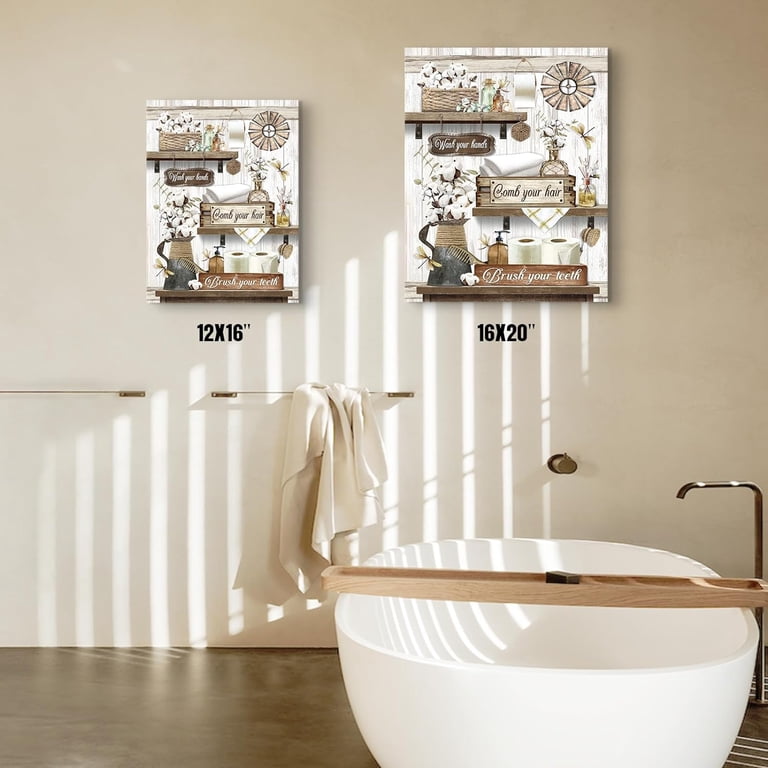 Bathroom Country Home Signs Juvale Wooden Beach Wall Hanging Decor