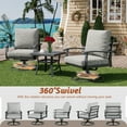 thumbnail image 4 of HOMREST Patio Furniture Sets 7 PCS Outdoor Metal Conversation Sets, 360 Degree Swivel Rocking Chairs Patio Conversation Set with Ottomans, Coffee Side Table and 3-Seat Sofa for Garden, Deck, Poolside, 4 of 9