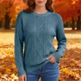 thumbnail image 6 of Fall Trendy Sweaters for Women Cable Knit Winter Warm Sweater Oversized Casual Fashion Pullovers Knitwear Navy, M, 6 of 7