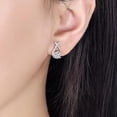 thumbnail image 4 of Lymphatic Hoop Earrings for Women Silver Zircon Rhinestone Huggie Dainty Fashion Jewelry 2 pack, 4 of 4