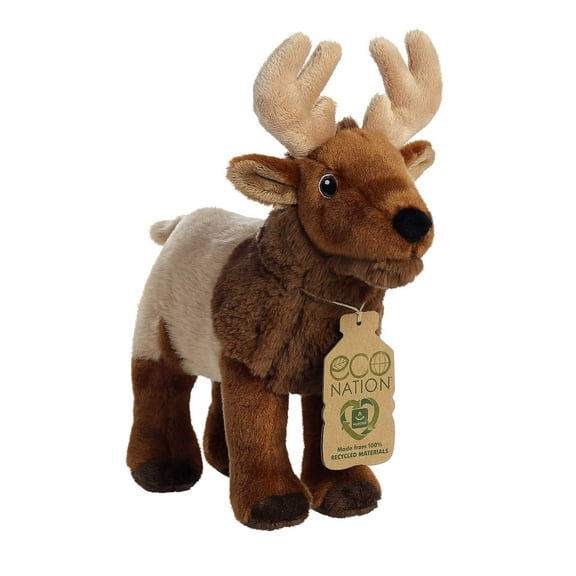 Aurora - Medium Brown Eco Nation - 8.5" Elk - Responsibly Made Stuffed Animal