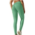 thumbnail image 2 of Wyongtao Leggings for Women Soft Seamless Butt High Waisted Booty Tights Workout Gym Yoga Pants,Green, 2 of 7