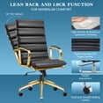 thumbnail image 6 of CAROCC High Back Executive Office Chair with Armrest Adjustable Swivel Chair in Durable Vegan Leather Modern Gold Office Chair Ergonomic Desk Chair for Extra Back & Lumbar Support, 6 of 8