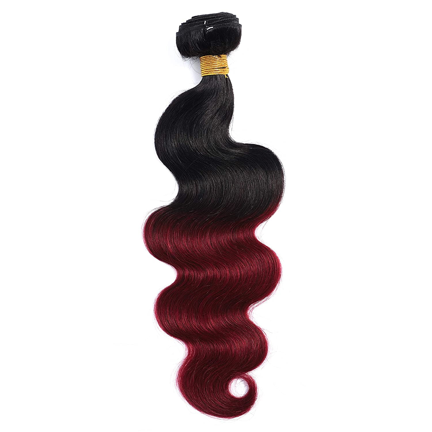 Ombre Brazilian Hair Body Wave (T1B/99J,22" 24" 26") Ombre Human Hair 3 Bundles Ombre Brazilian Human Hair 100% Unprocessed Virgin Remy Hair Bundles 2 Tone Black to Burgundy Human Hair Weave