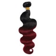 thumbnail image 7 of Ombre Brazilian Hair Body Wave (T1B/99J,12") Ombre Human Hair 3 Bundles Ombre Brazilian Human Hair 100% Unprocessed Virgin Remy Hair Bundles 2 Tone Black to Burgundy Human Hair Weave, 7 of 7