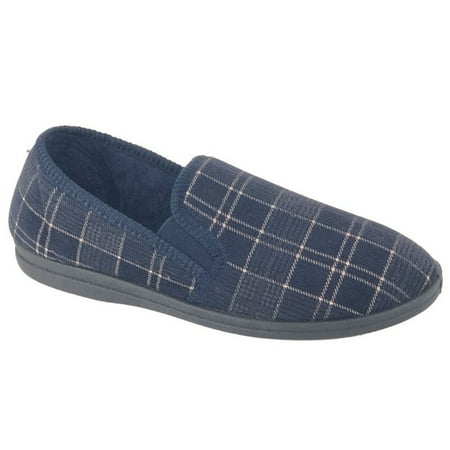 Sleepers Mens Dale Checked Velour Slippers