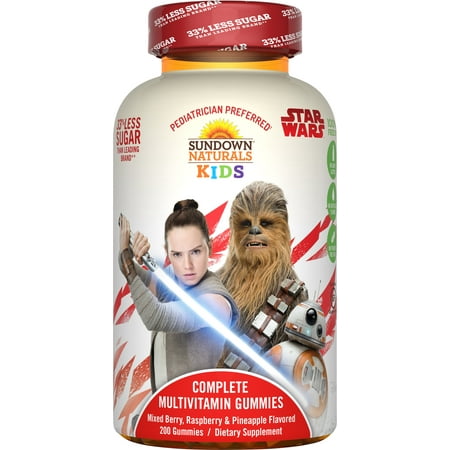 Sundown Naturals Kids Star Wars Complete Multivitamin Gummies, Berry Raspberry Pineapple, 200 (Best Natural Vitamins For Kids)