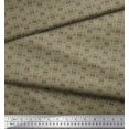 thumbnail image 2 of Soimoi Green polyester Crepe Fabric Ribbons & Brown Heart Decor Fabric Printed Yard 42 Inch Wide, 2 of 3