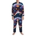 thumbnail image 3 of Sikiie Colorful Star River Squirrel Mens Pajama Set, Soft Warm Long Sleeve Sleepwear, Cozy Button-Down Pjs for Men-X-Large, 3 of 7