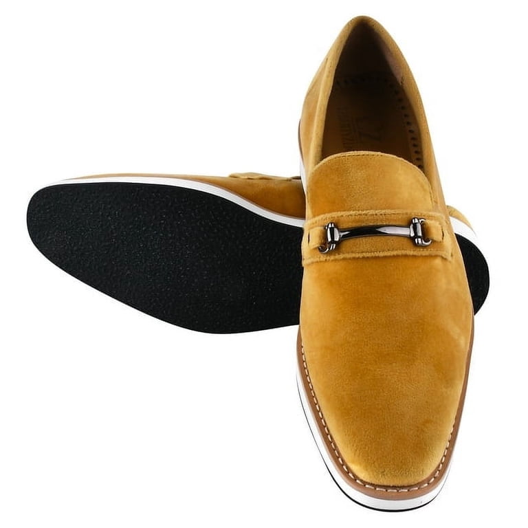 LIBERTYZENO Mens Classic Velvet slip on Loafer Shoes Yellow  display picture 1