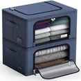 thumbnail image 1 of Boîte de Rangement avec Fenêtre Petite Bleue - Lot de 2, 1 of 8