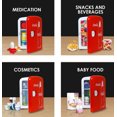 thumbnail image 4 of Coca-Cola Classic 4L Mini Fridge, 6 Can Portable Cooler for Travel, Home, Office- Red, 4 of 9