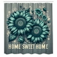 thumbnail image 4 of Ambesonne Teal Shower Curtain, Aquamarine Tone Sunflowers, 69"Wx75"L, Seafoam Dark Sea Green, 4 of 4