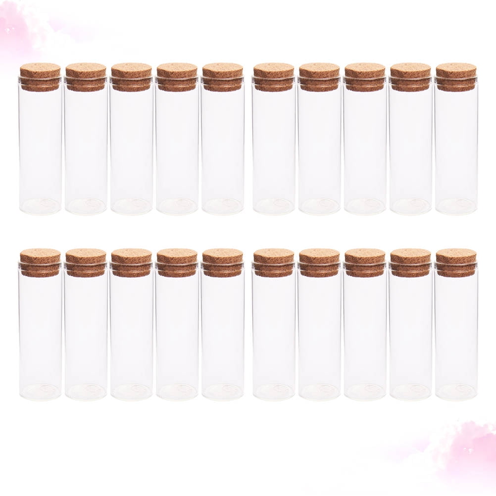 LOLIPPYY DIY Decorative Glass Containers with Bamboo Corks for Tea - 20Pcs