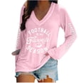 thumbnail image 2 of HongQid Womens Long Sleeve T-Shirts Casual V Neck Loose Fit Shirts Fall Lightweight Graphic Basic Tees, 2 of 4