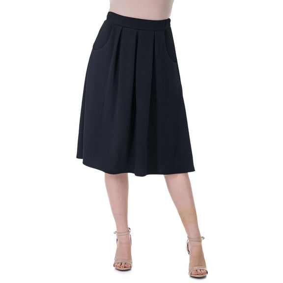 Womens Pleated Knee Length Skirt