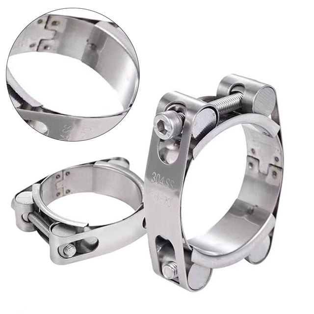 2XStainless Steel Double-head Strong Throat Clamp Exhaust Pipe Clamp Repair Tool