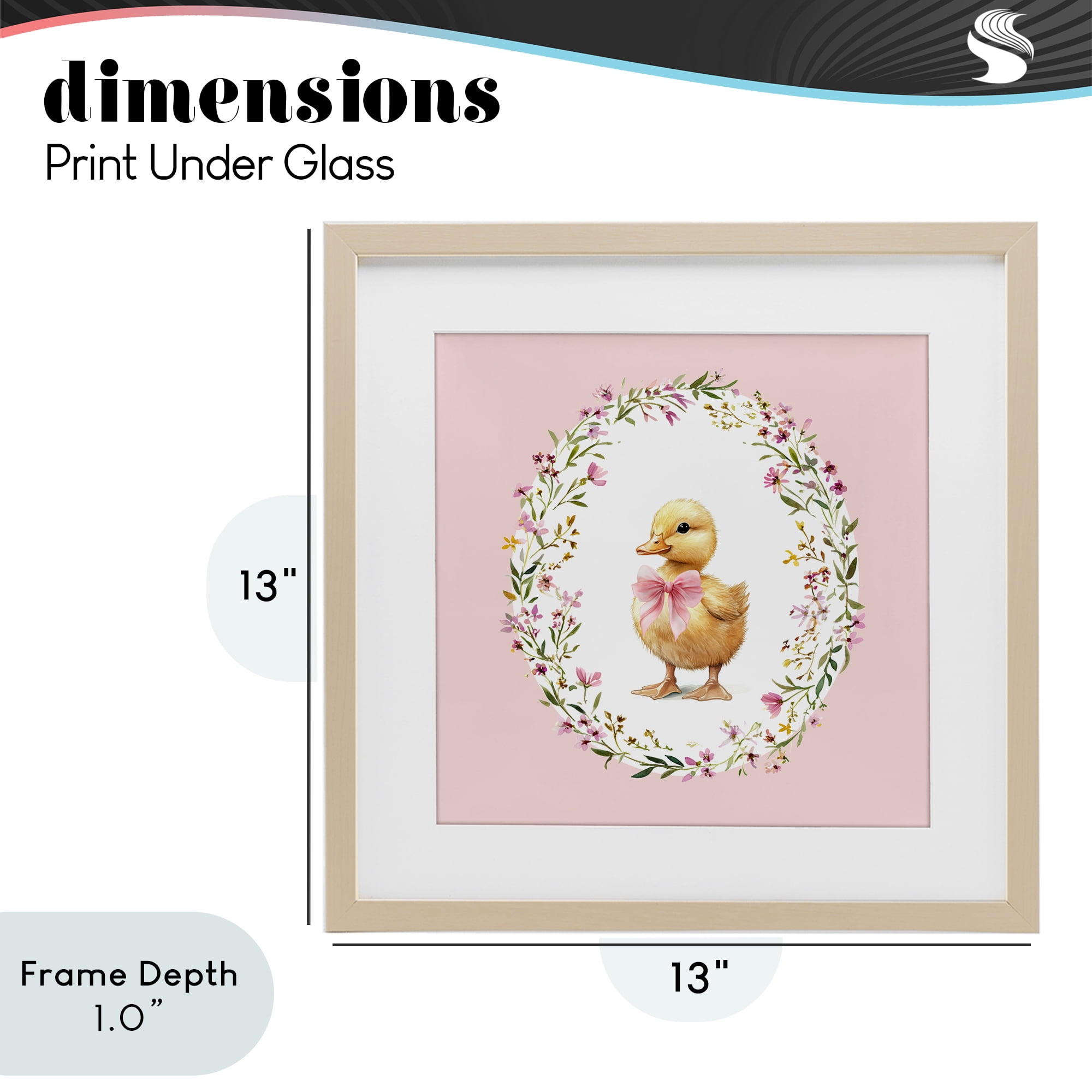 Stupell Industries Blush Pink Duckling Birch Framed Print Under Glass, design by Christine Simpson Art