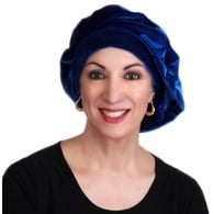 Velvet Turban - Turban Diva Desgins 702-01 Ladies Velvet Beret-Cobalt Blue