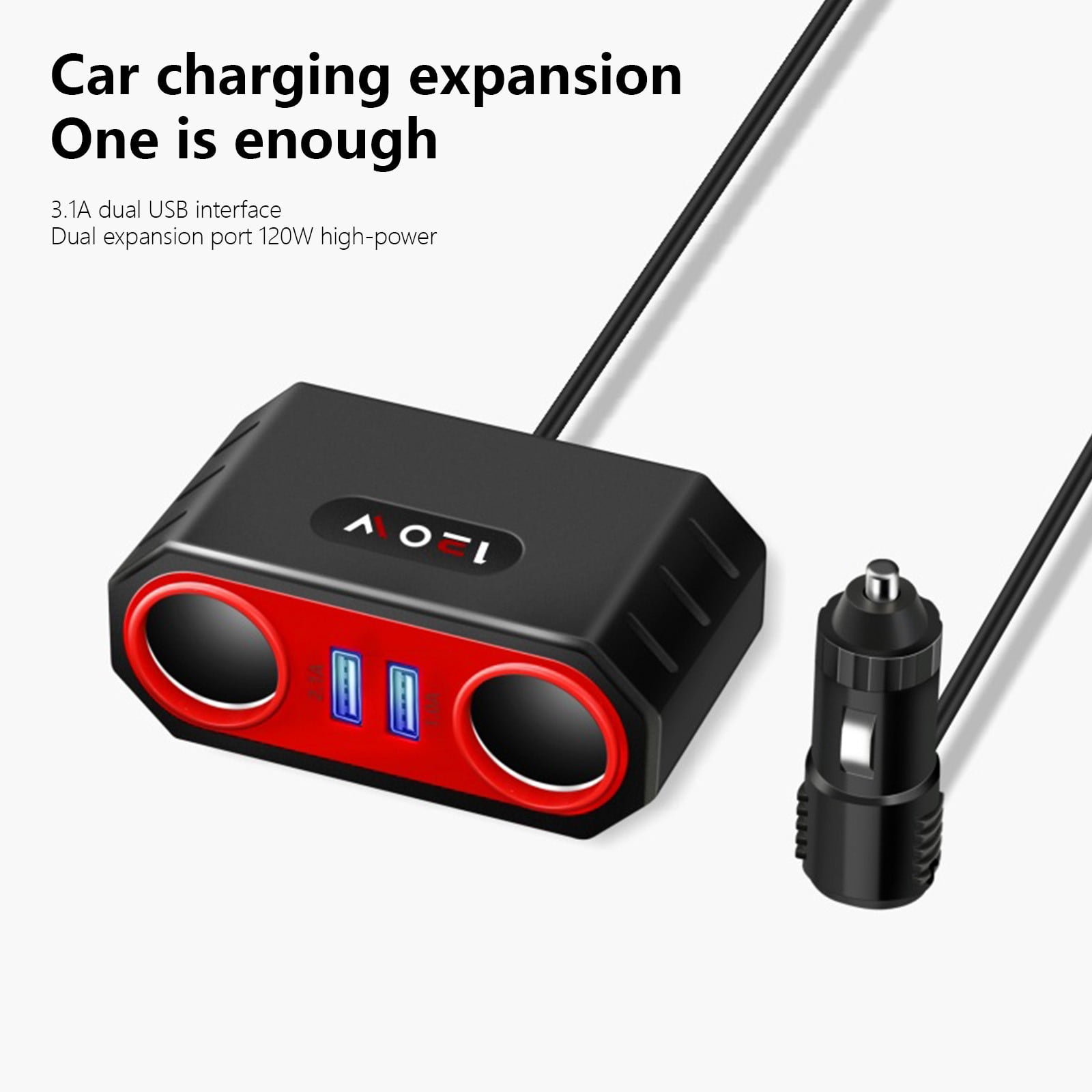 Adaptateur Allume-Cigare Monté sur Voiture, Adaptateur Séparateur de Voiture  24V/12V pour Tous les Appareils de Voiture, Chargeur Multifonctionnel pour  Téléphone Mobile de Voiture