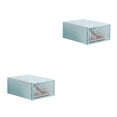 thumbnail image 2 of bedienty Flip Storage Clear Drawer Shoe Box Organiser Stackable Foldable Home Organizer light blue 2Set, 2 of 6