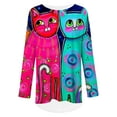 thumbnail image 2 of CLOOCL Women Crew Neck Shirts Harajuku Cats Painting Printed T-Shirts Scoop Hem Top Oversized, 2 of 6