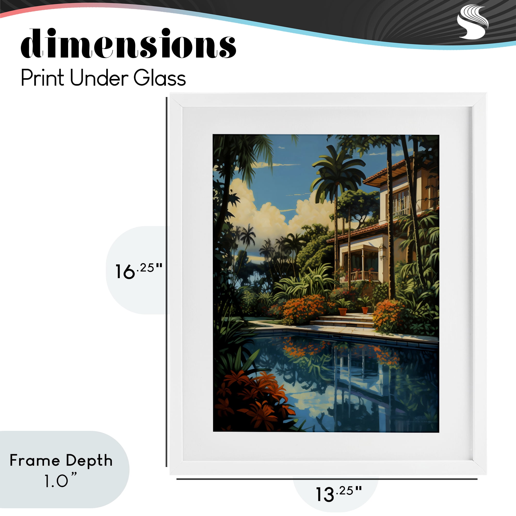 Stupell Industries Tropical Tranquility Villa White Framed Print Under Glass, design by Creative Studio