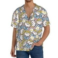 thumbnail image 1 of Balery Cute Rabbit Camisa Casual de Manga Corta con Botones para Hombre, Texturizada, Estilo Cubano, para Playa, Verano-X-Large, 1 of 5